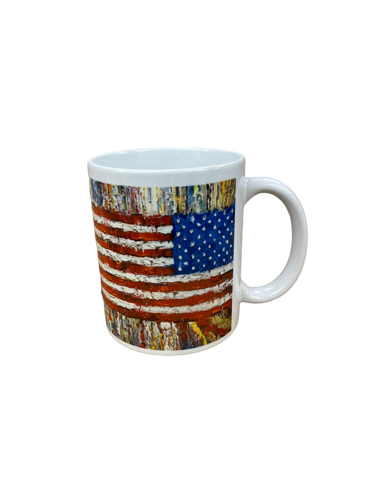American flag mug from a painting by Pat Matthews, second view