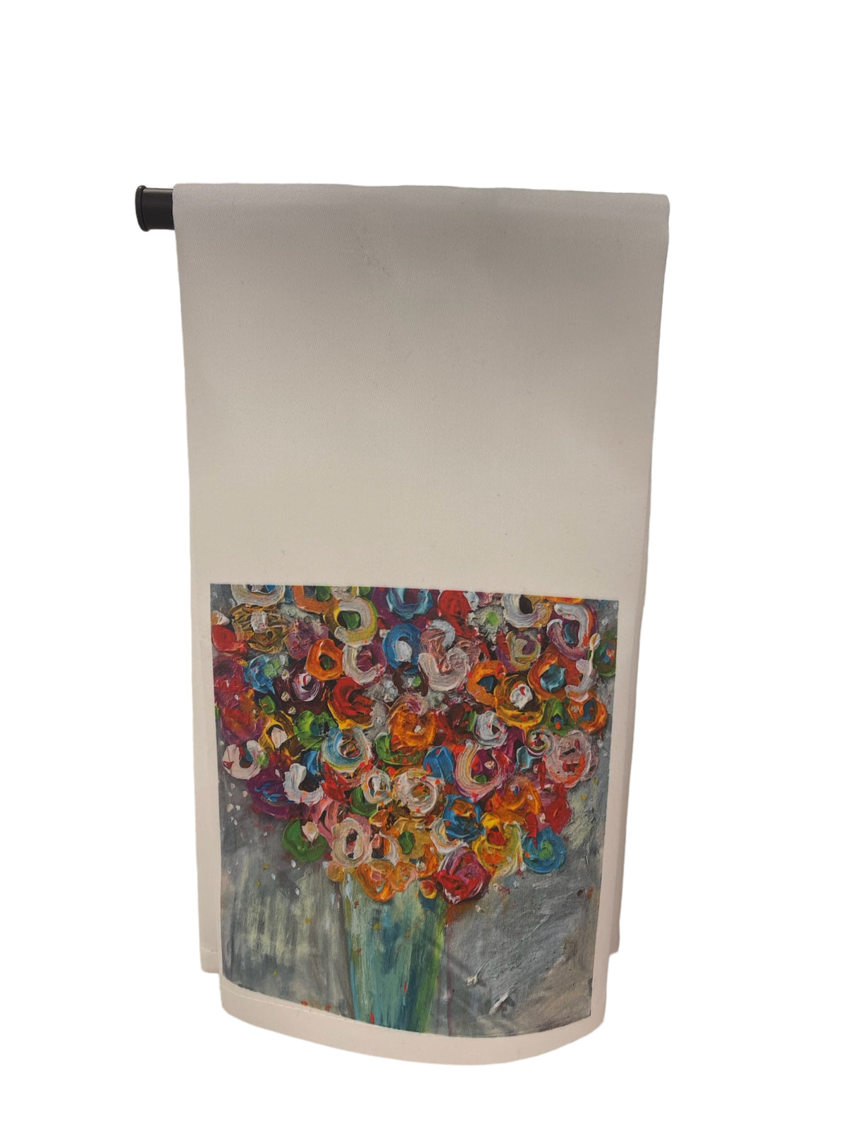 Floral tea towel printed from an original painting by Tracee Gentry Matthews