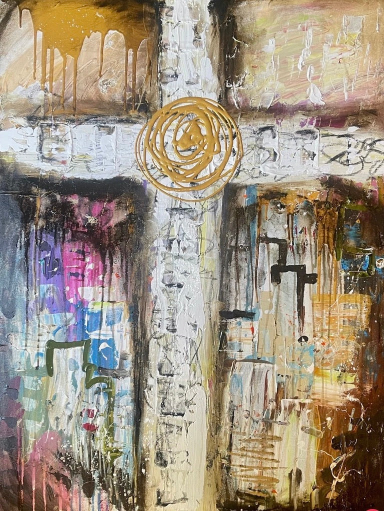Cross, 8x10 inch matted canvas print by Tracee Gentry Matthews