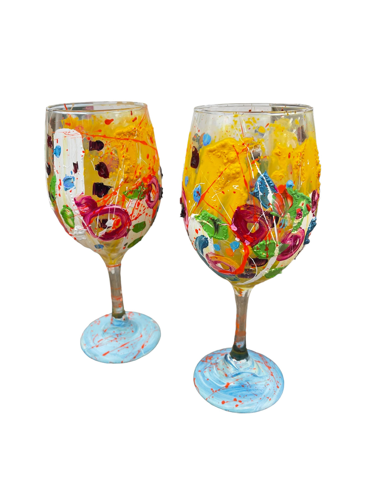 Hand-painted wine glasses A by Tracee Gentry Matthews, view 3