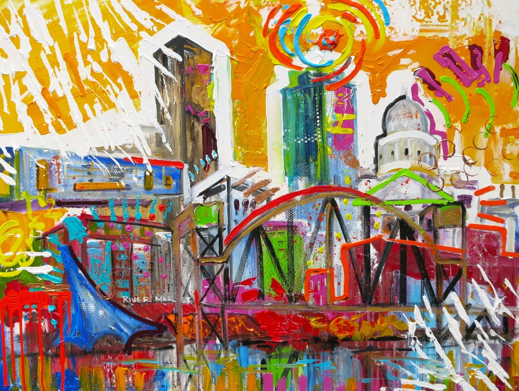 Little Rock, 8x10 inch matted canvas print by Tracee Gentry Matthews
