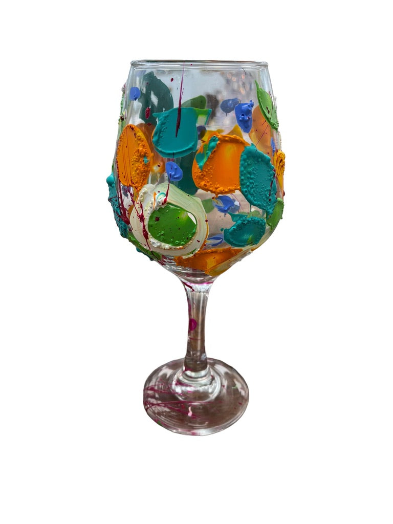 Hand-painted wine glasses H by Tracee Gentry Matthews, view 2