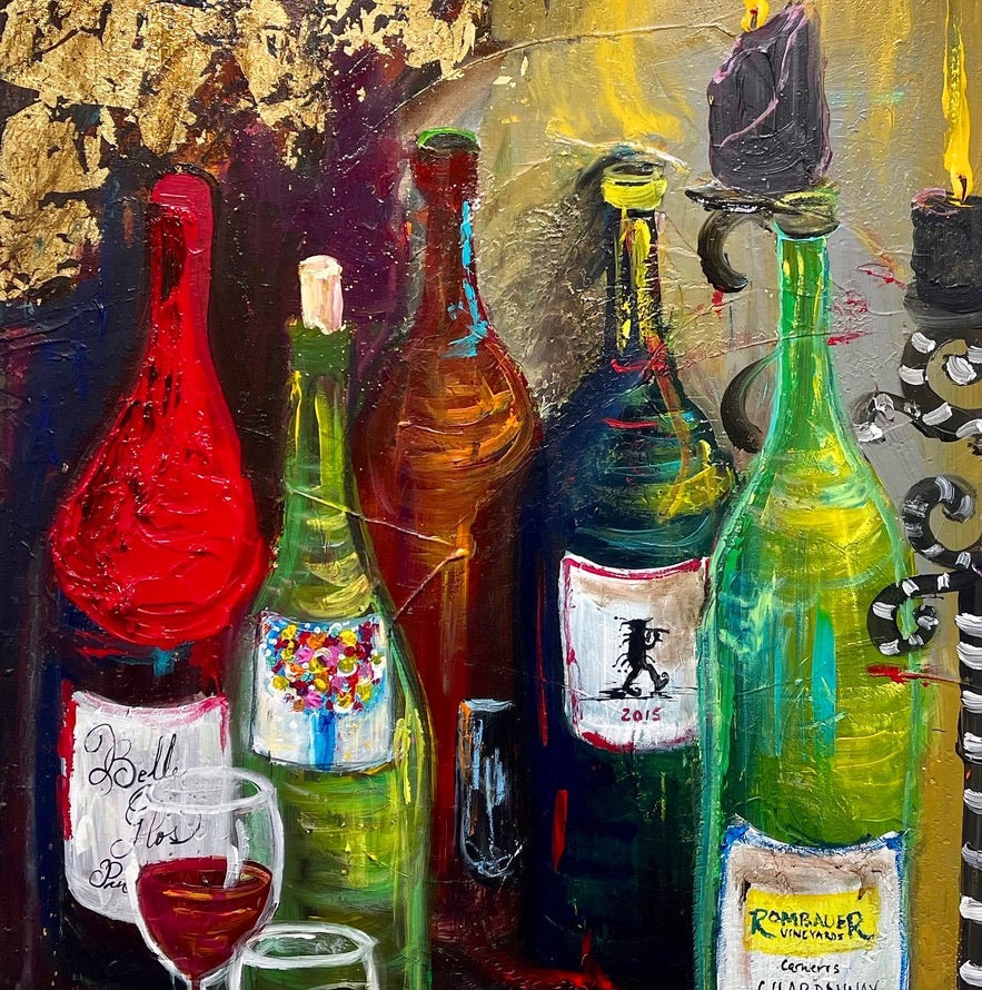 Wine, 8x10 inch matted canvas print by Tracee Gentry Matthews