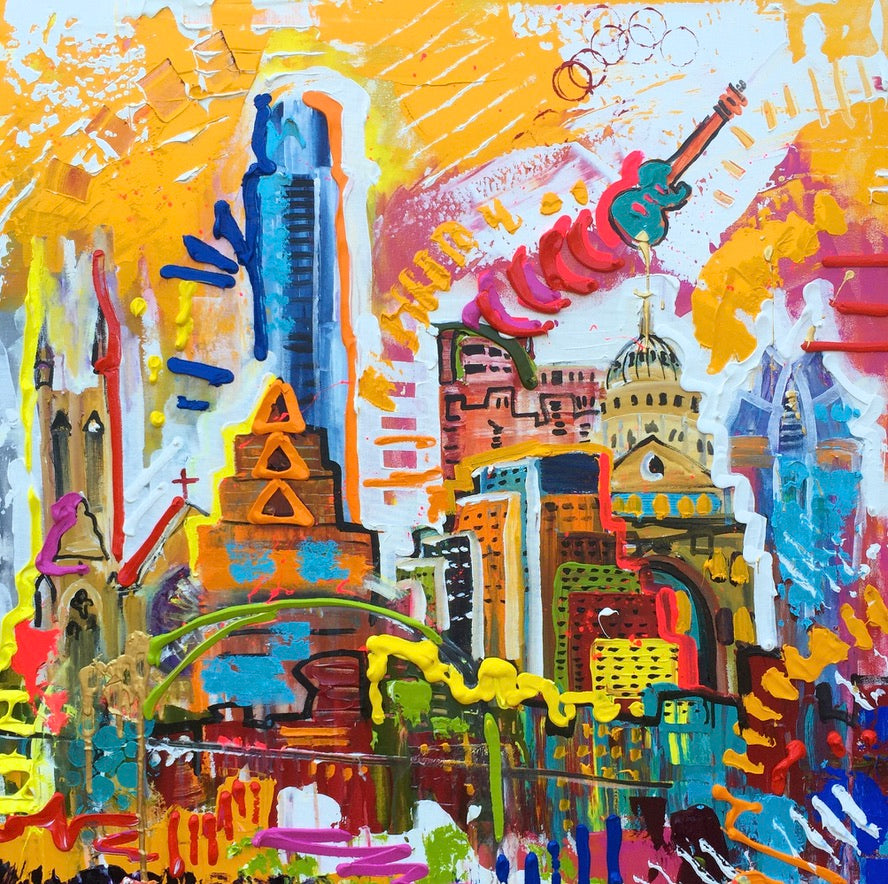 Austin, Texas, 8x10 inch matted canvas print by Tracee Gentry Matthews