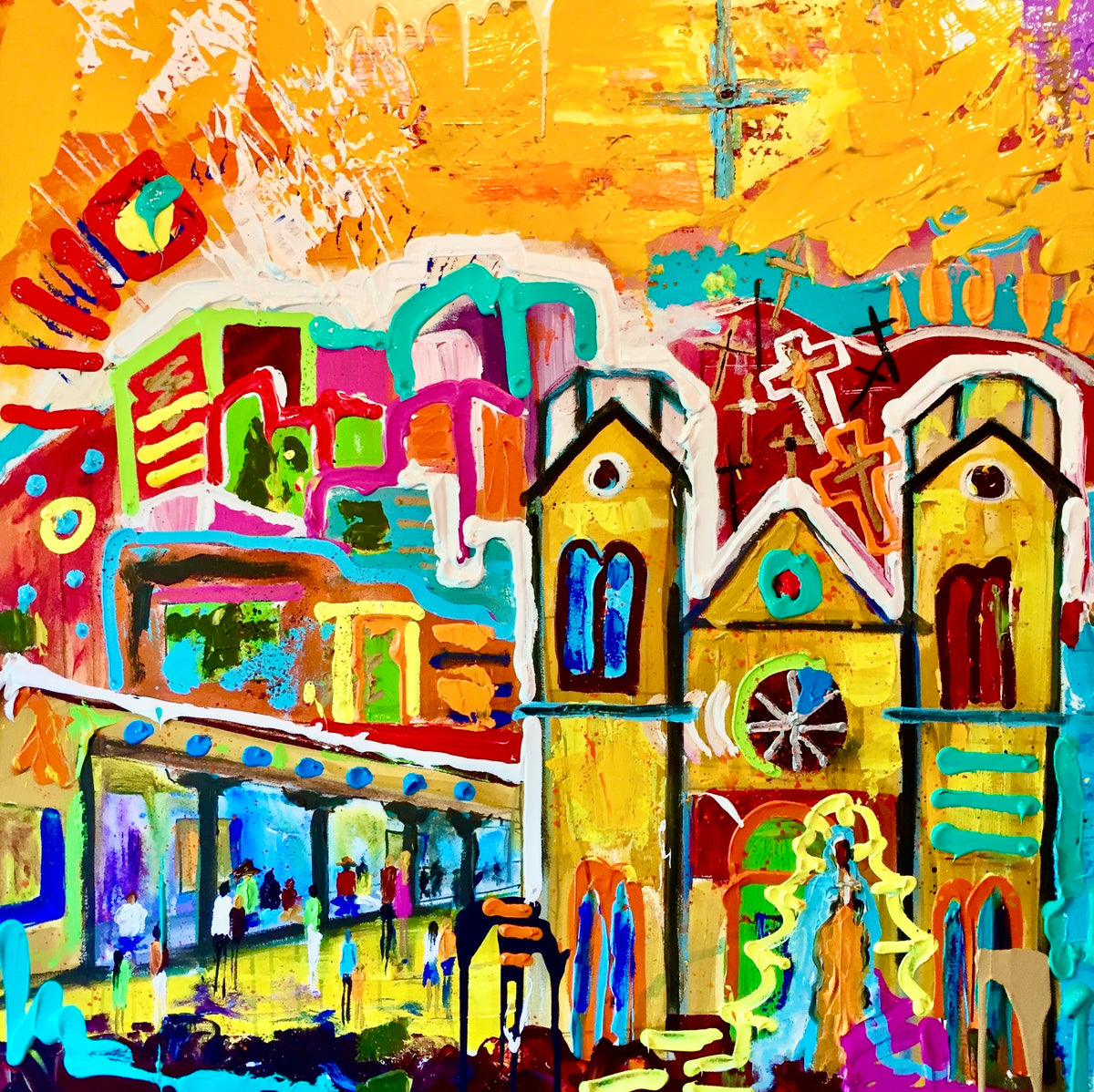 Santa Fe, New Mexico, 8x10 inch matted canvas print by Tracee Gentry Matthews