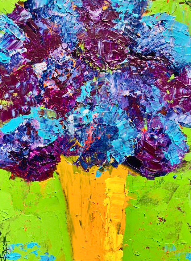 Hydrangeas, 8x10 inch matted canvas print by Tracee Gentry Matthews