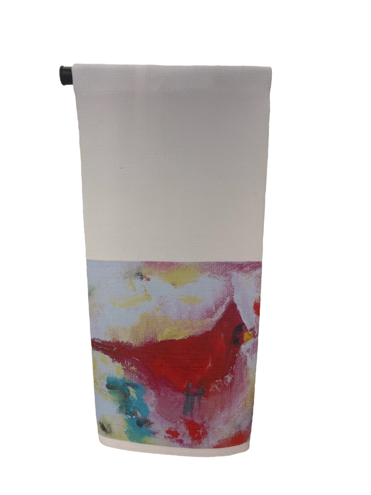 Cardinal tea towel printed from an original painting by Tracee Gentry Matthews