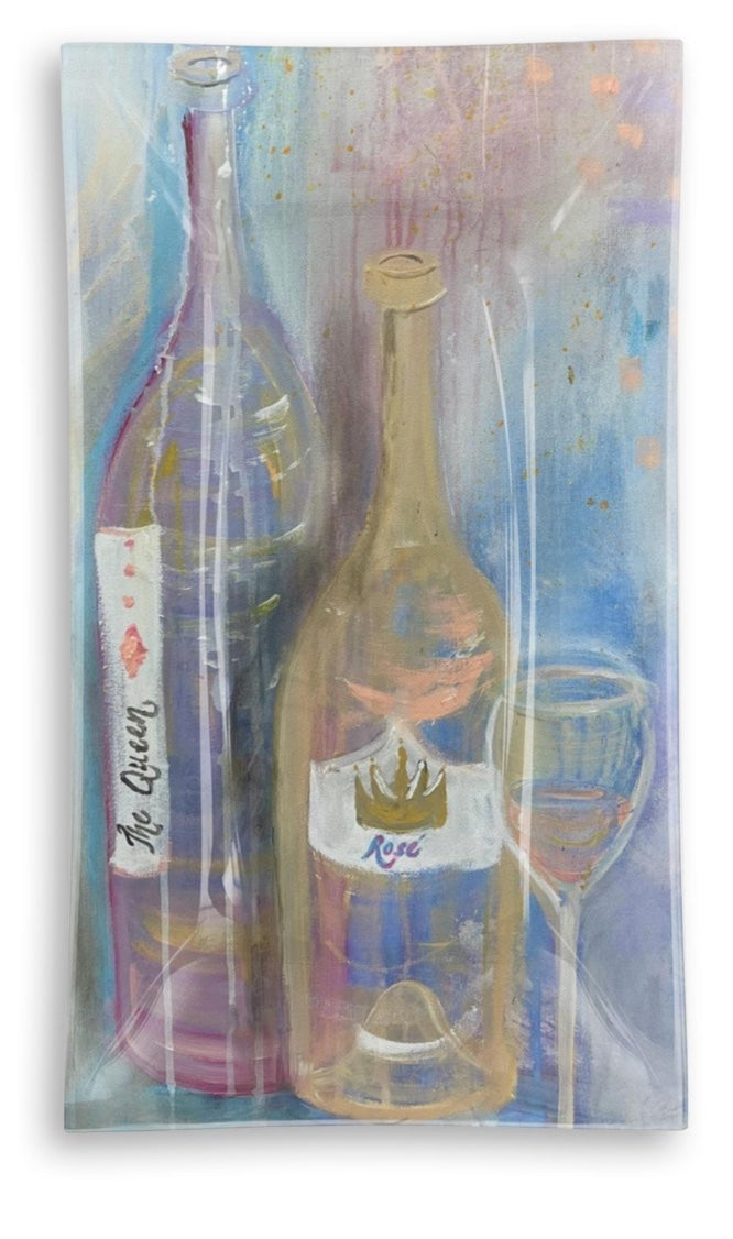 The Queen wine glass tray, 8x14 inch, by Tracee Gentry Matthews