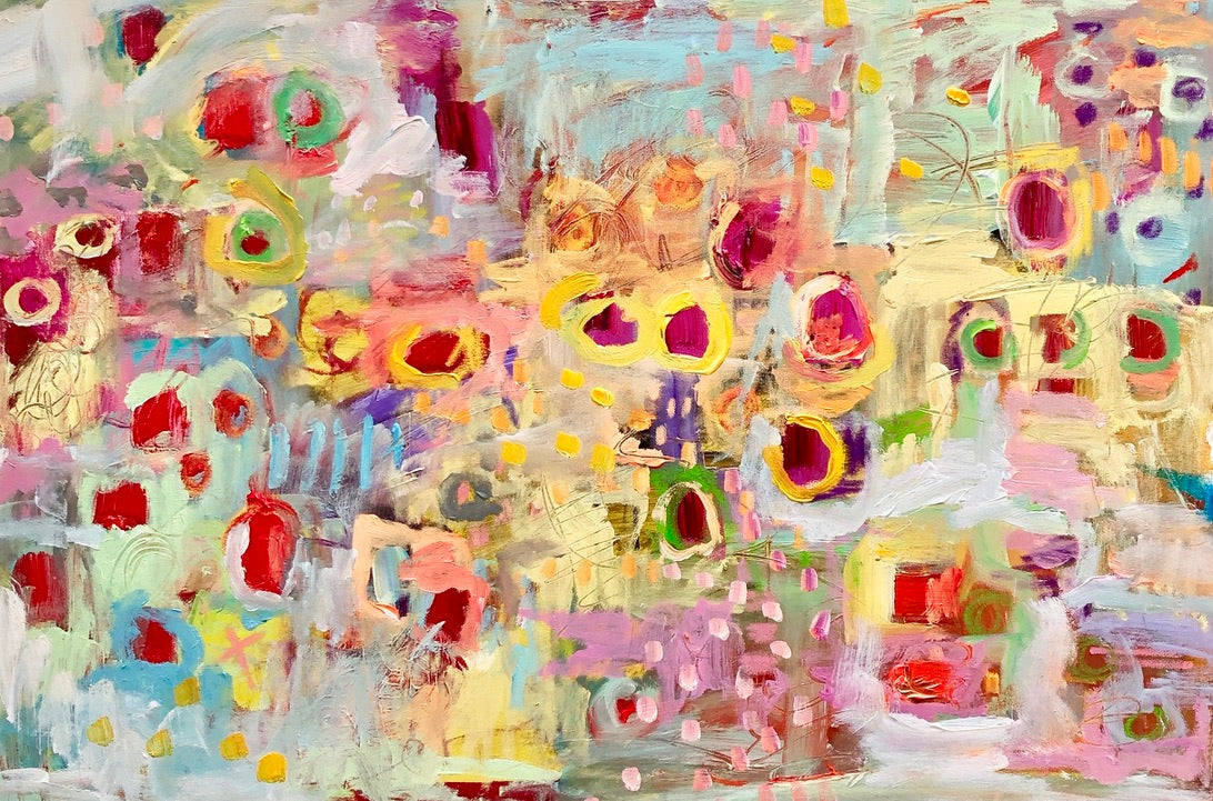 Abstract floral, 8x10 inch matted canvas print by Tracee Gentry Matthews