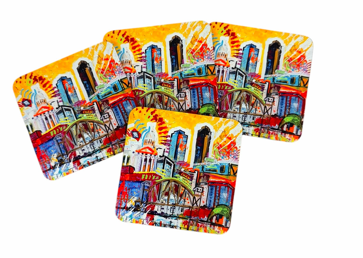 Little Rock coasters, set of 4, by Tracee Gentry Matthews