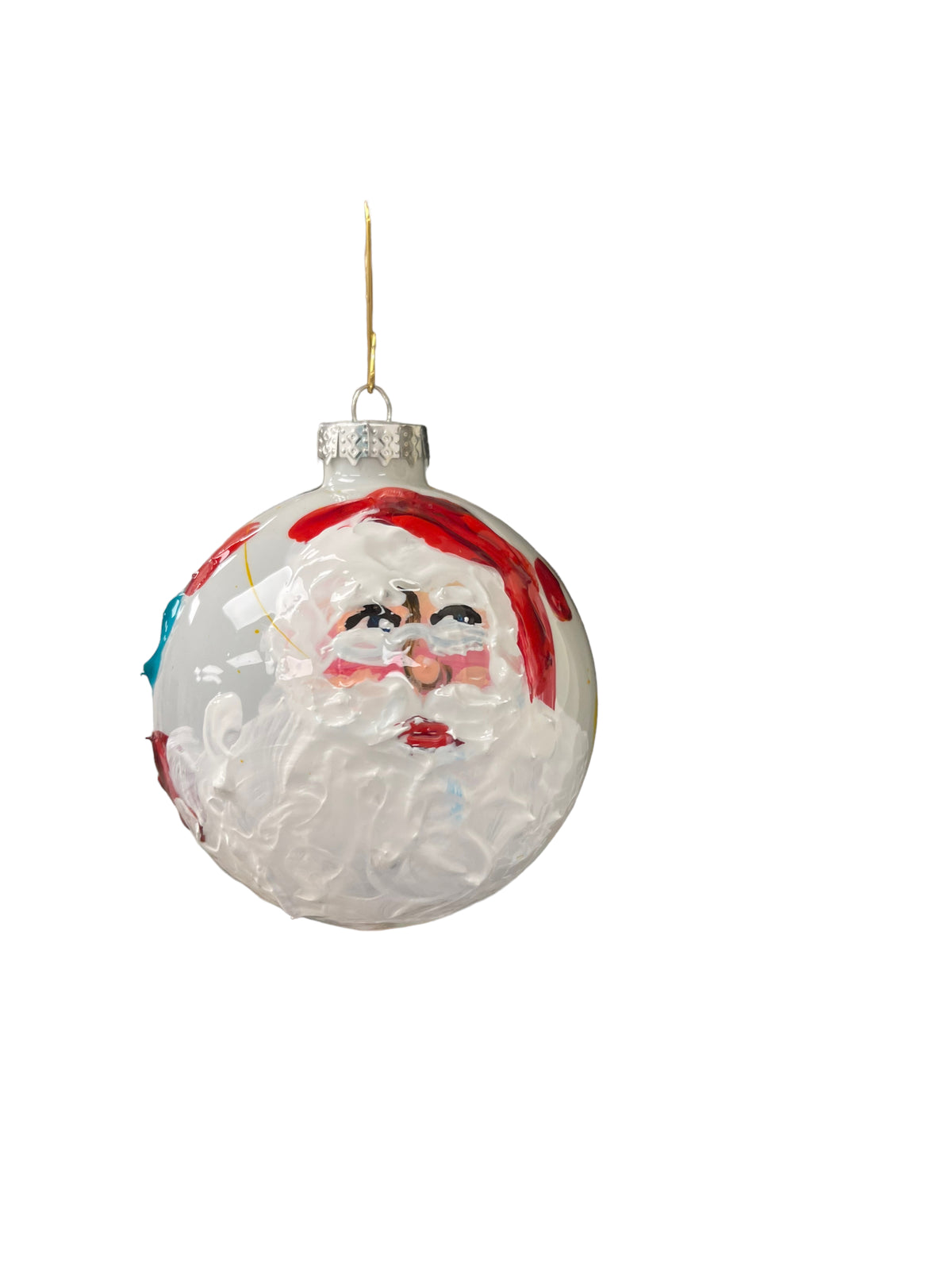 Hand-painted glass Christmas ornament E, 3.5 inch, by Tracee Gentry Matthews