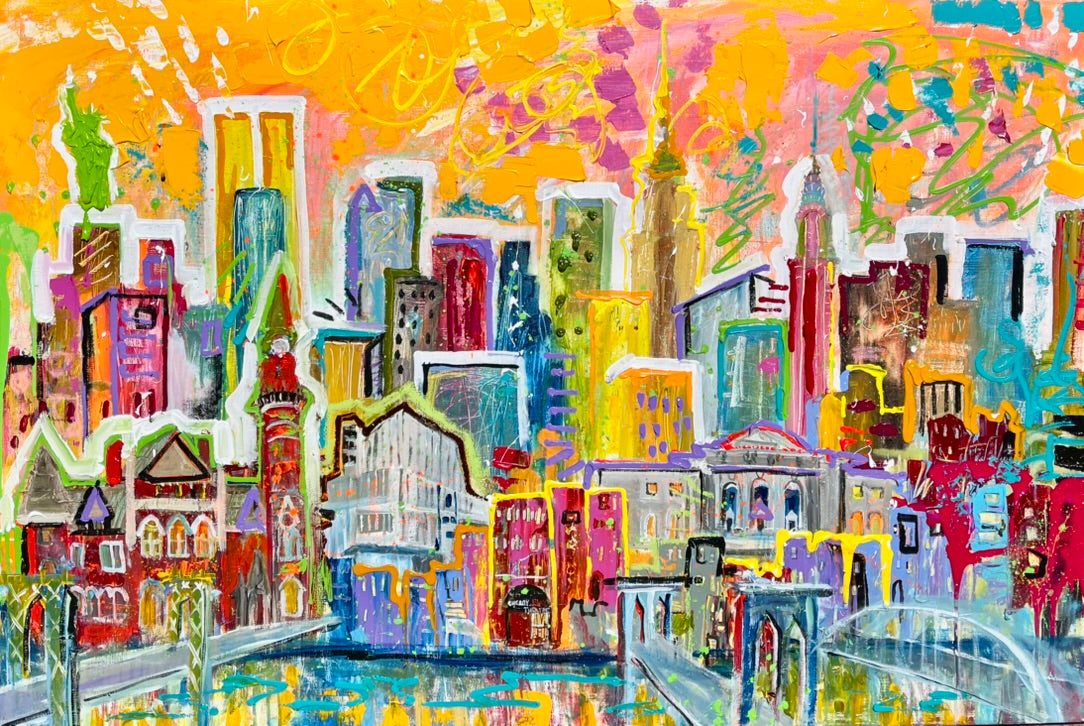 New York City, 8x10 inch matted canvas print by Tracee Gentry Matthews