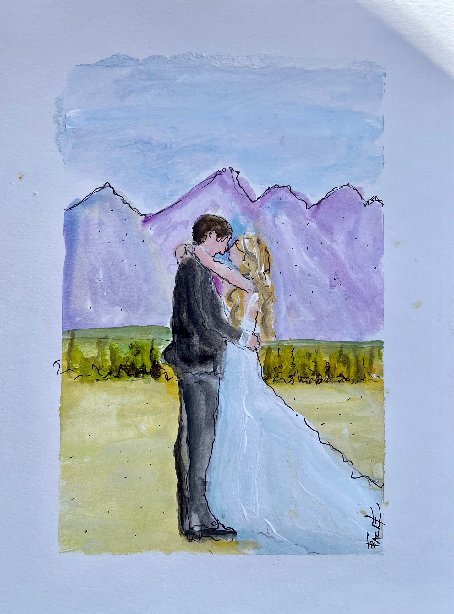 Commissioned watercolor sketch by Tracee Gentry Matthews, #42