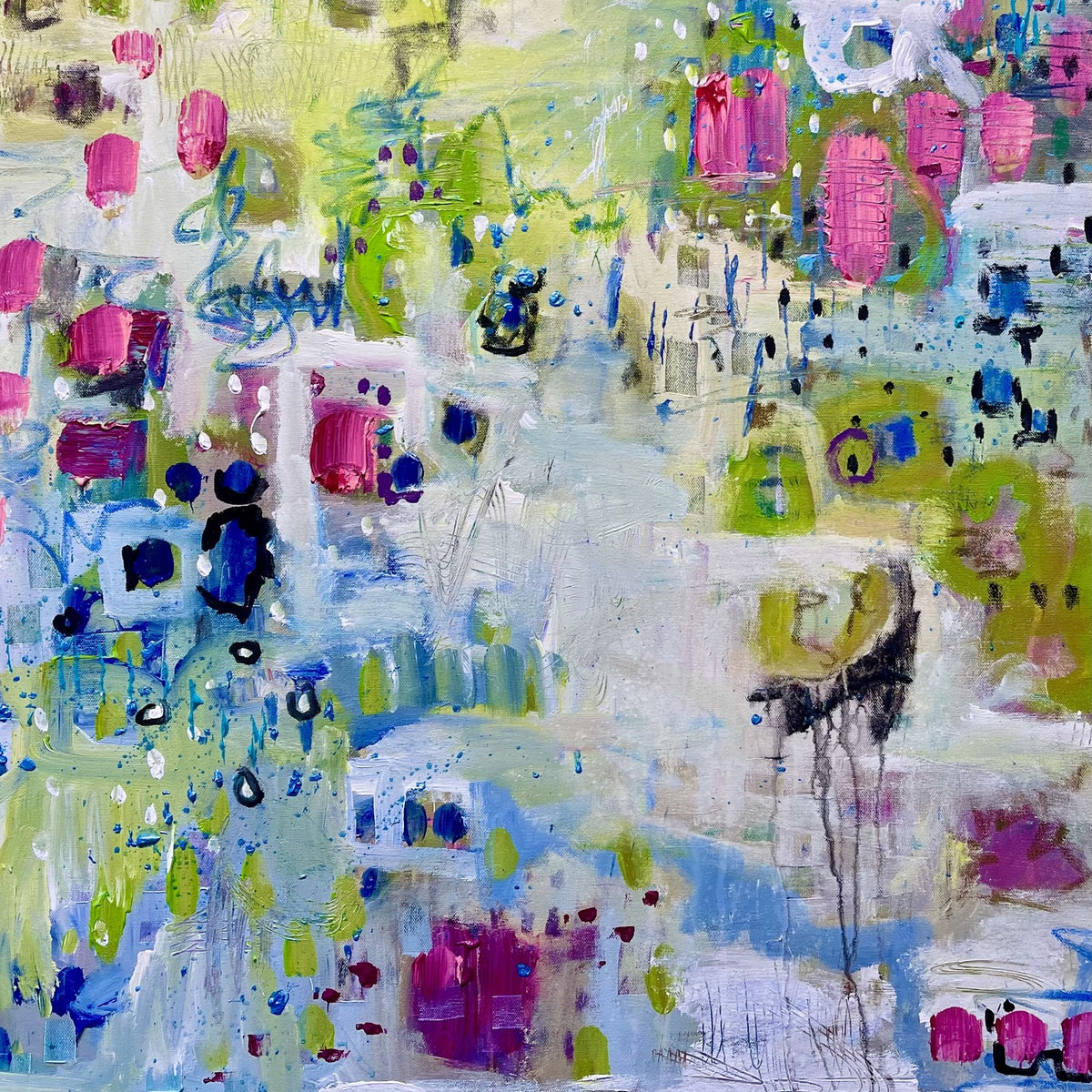 Garden Party Abstract Mahjong Mat artwork by Tracee Gentry Matthews
