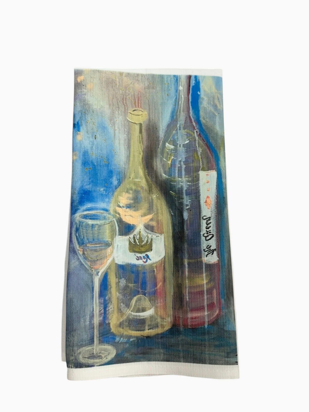 The Queen wine tea towel by Tracee Gentry Matthews