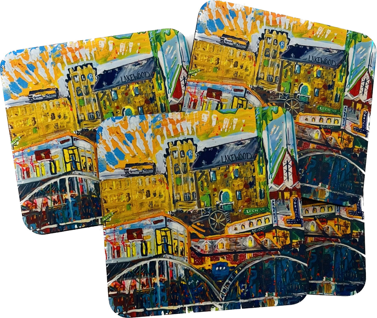 North Little Rock coasters, set of 4, by Tracee Gentry Matthews