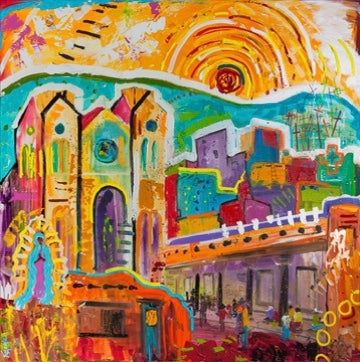 Santa Fe, New Mexico painting by Tracee Gentry Matthews, sold