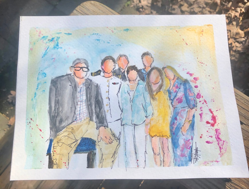 Commissioned watercolor sketch by Tracee Gentry Matthews, #35