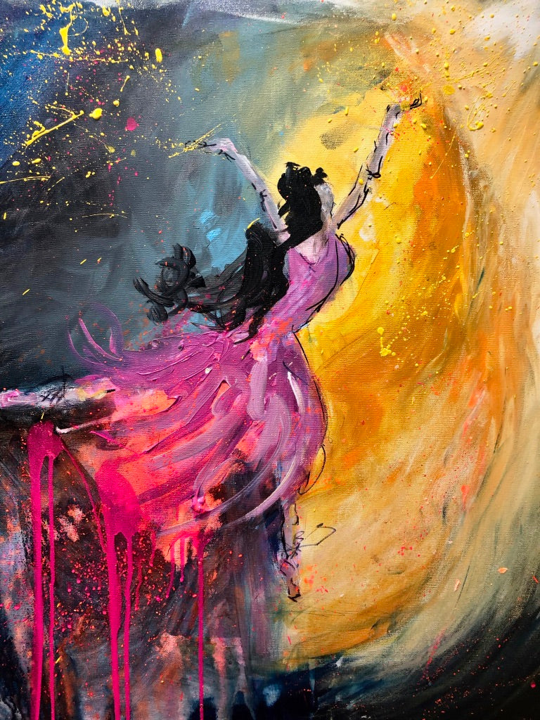 Happy in My Solitude, 11x14 inch matted canvas print by Tracee Gentry Matthews