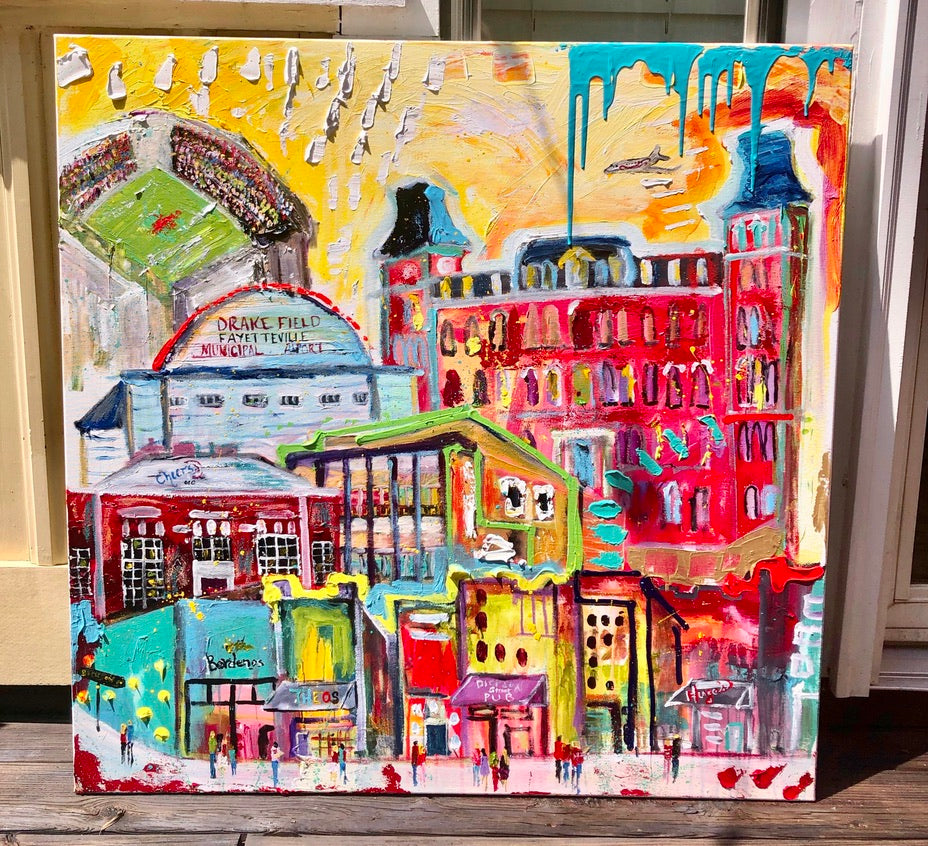 University of Arkansas in Fayetteville, 11x14 inch matted canvas print by Tracee Gentry Matthews