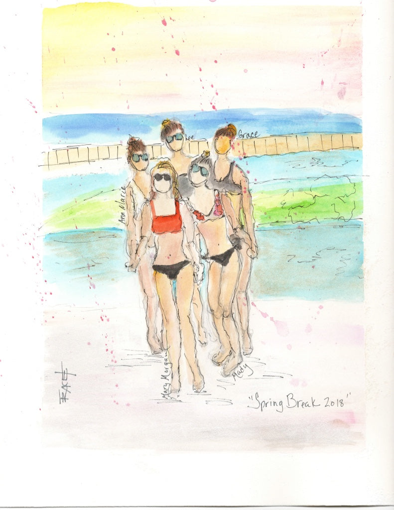 Commissioned watercolor sketch by Tracee Gentry Matthews, #20
