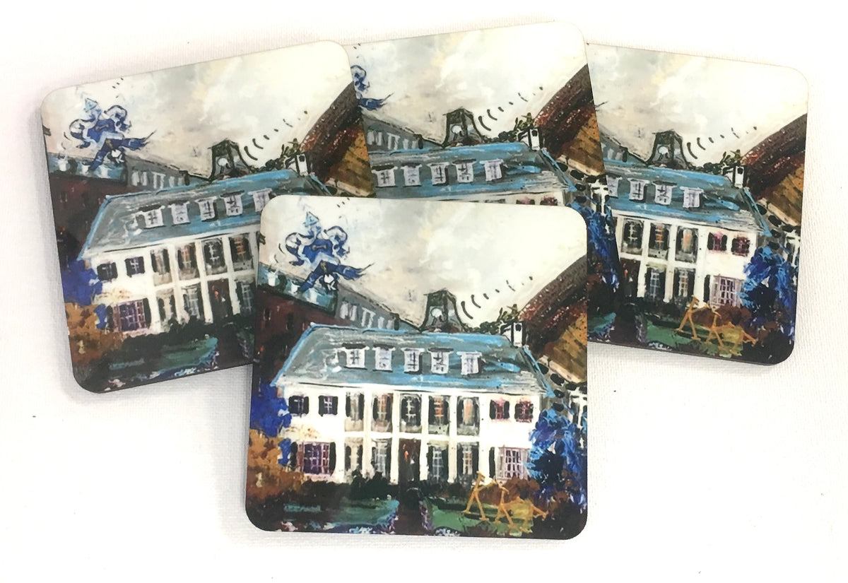 Kappa House at the University of Arkansas coasters, set of 4, by Tracee Gentry Matthews