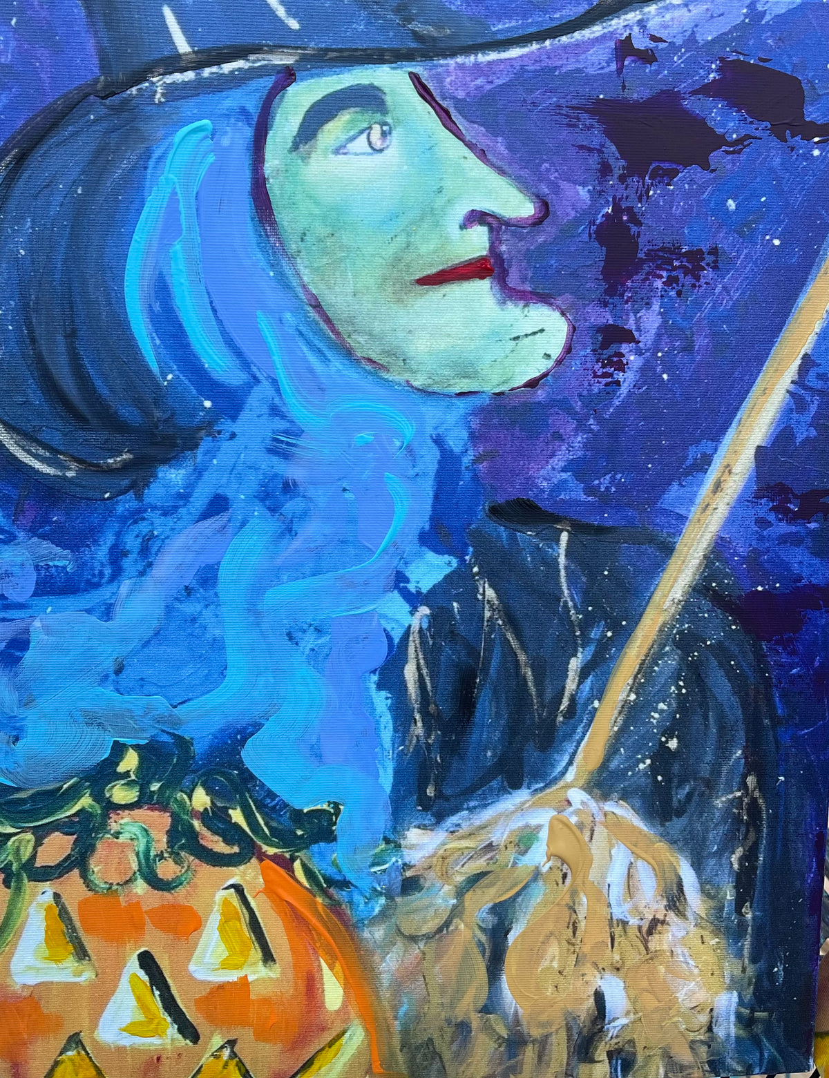 Happy Halloween, 11x14 inch canvas print of an original painting by Tracee Gentry Matthews
