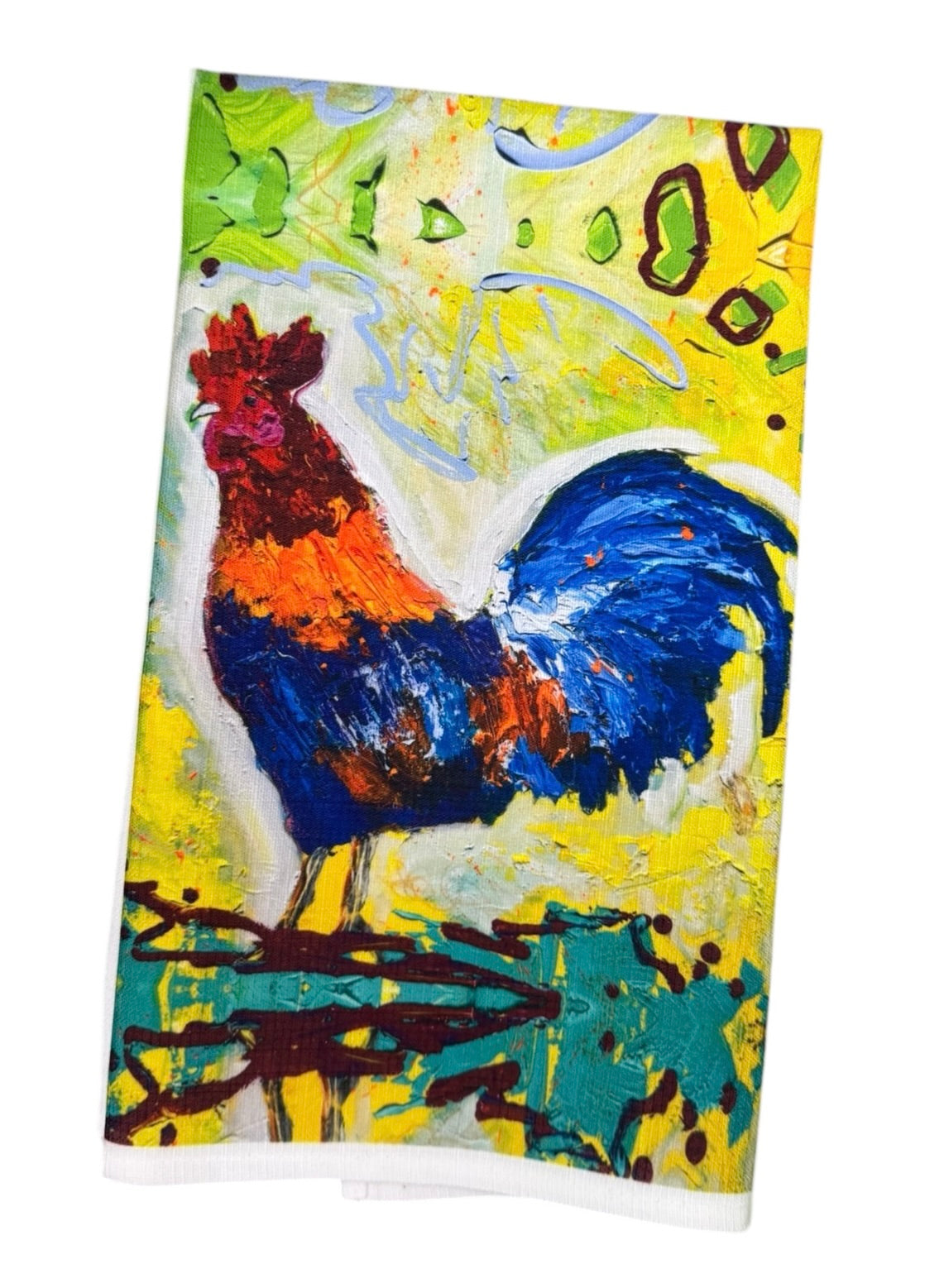 Rooster tea towel by Tracee Gentry Matthews