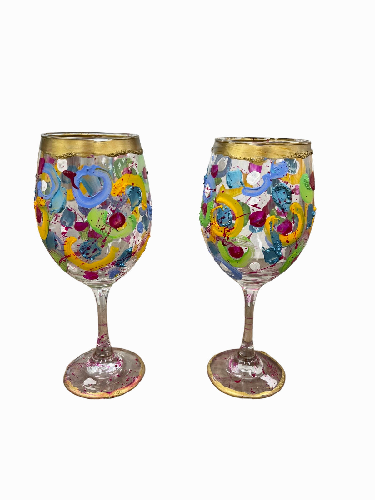 Hand-painted wine glasses F by Tracee Gentry Matthews, view 4