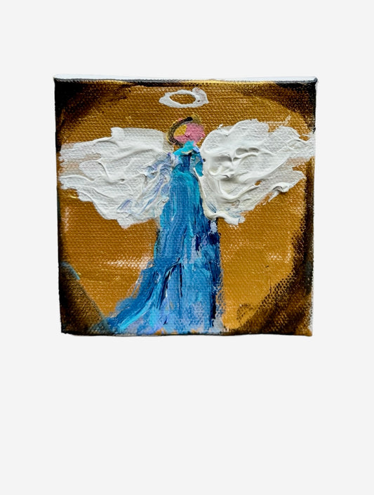 My Guardian, 4x4 inch small original painting by Tracee Gentry Matthews