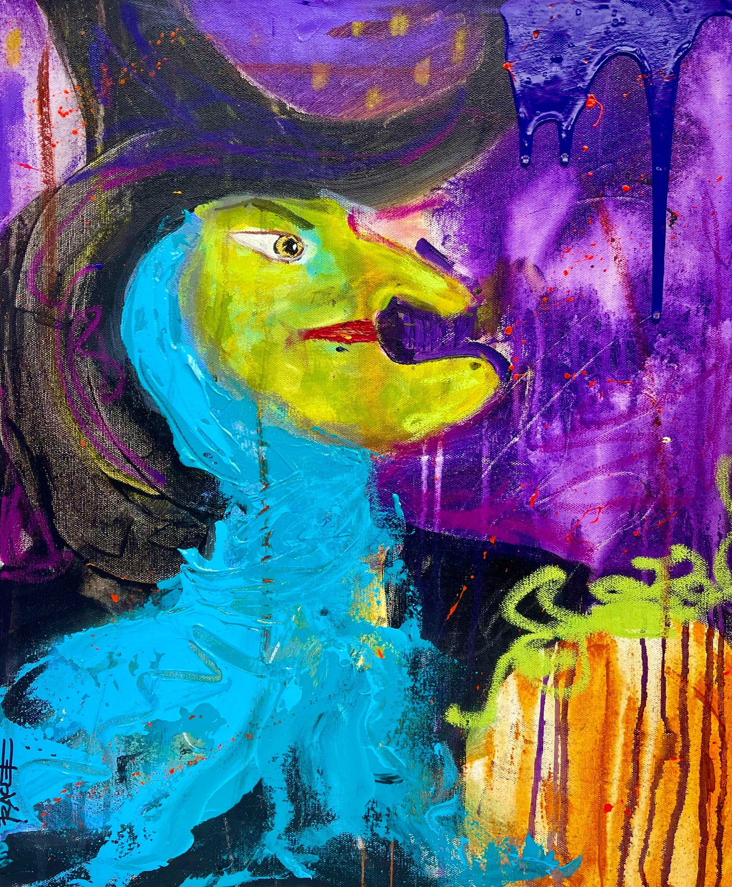 Halloween Witch, 24x20 inch original painting by Tracee Gentry Matthews