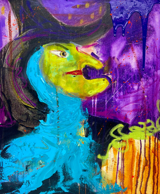 Halloween Witch, 24x20 inch original painting by Tracee Gentry Matthews