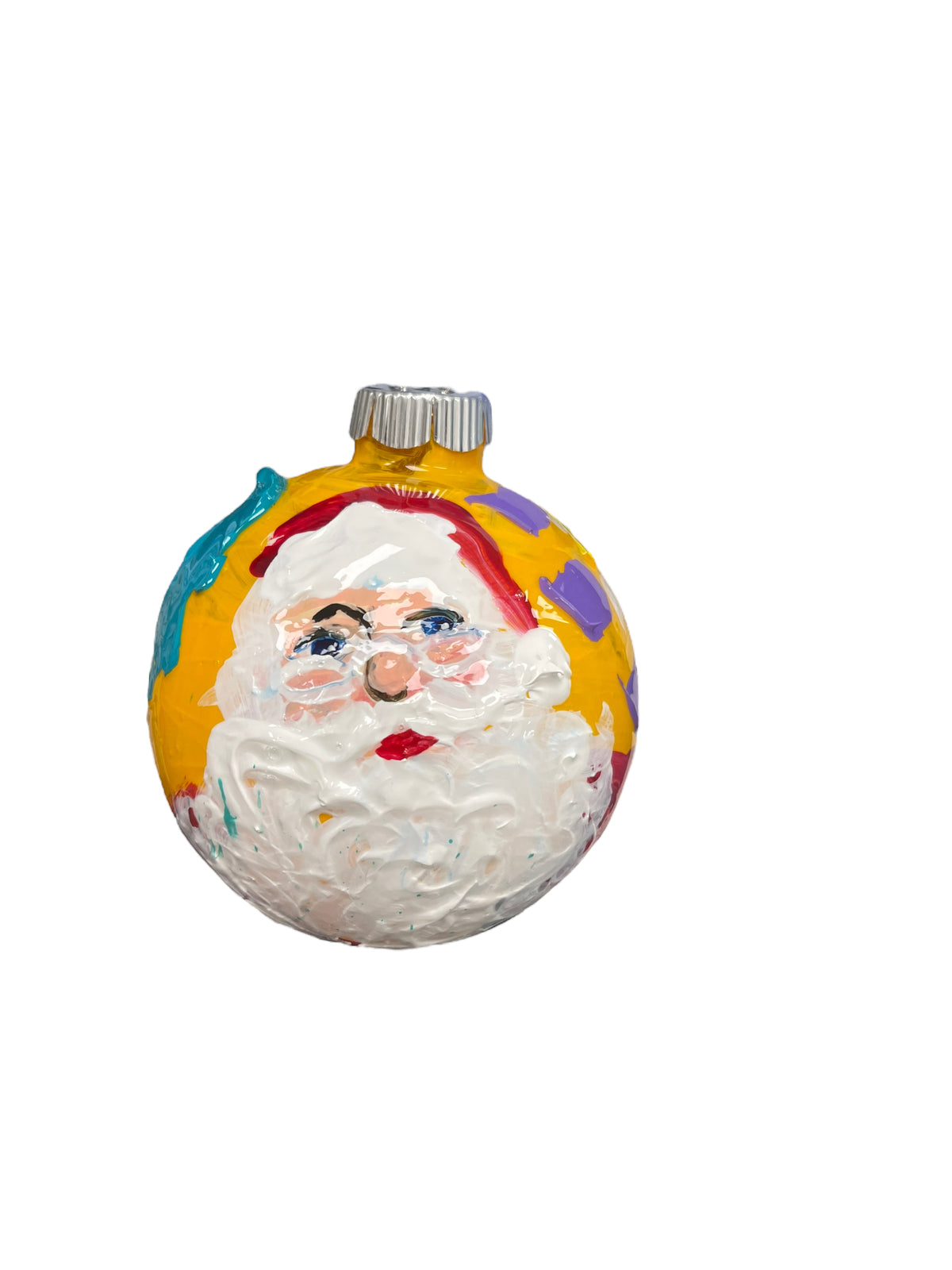 Hand-painted glass Christmas ornament AG, 4.5 inch, by Tracee Gentry Matthews
