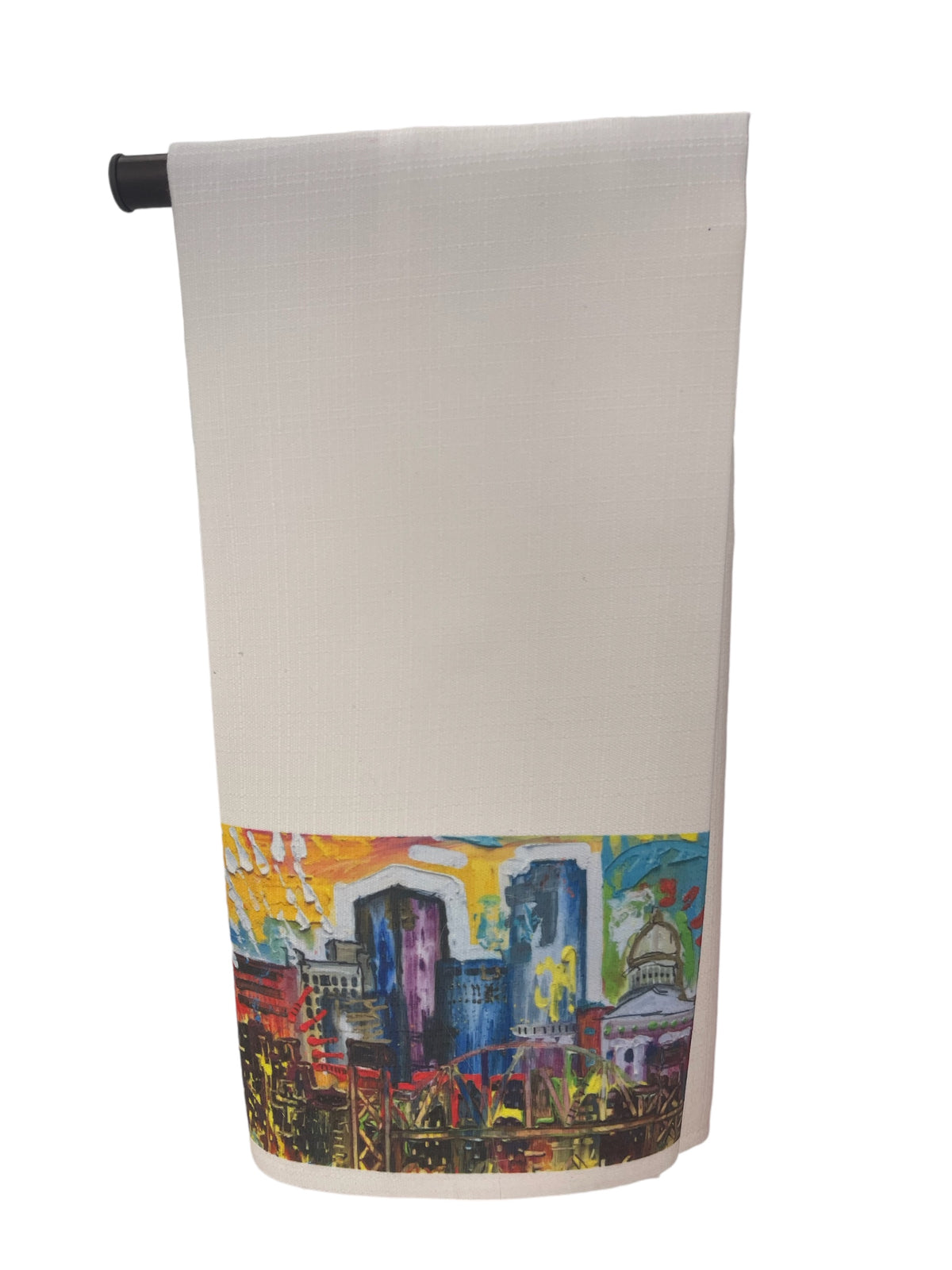 Little Rock cityscape tea towel by Tracee Gentry Matthews