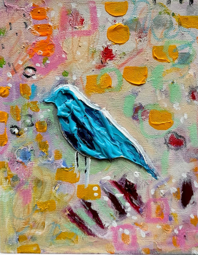 Bluebird on Pink