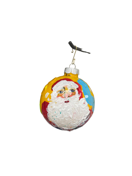 Hand-painted glass Christmas ornament AE, 4.5 inch, by Tracee Gentry Matthews
