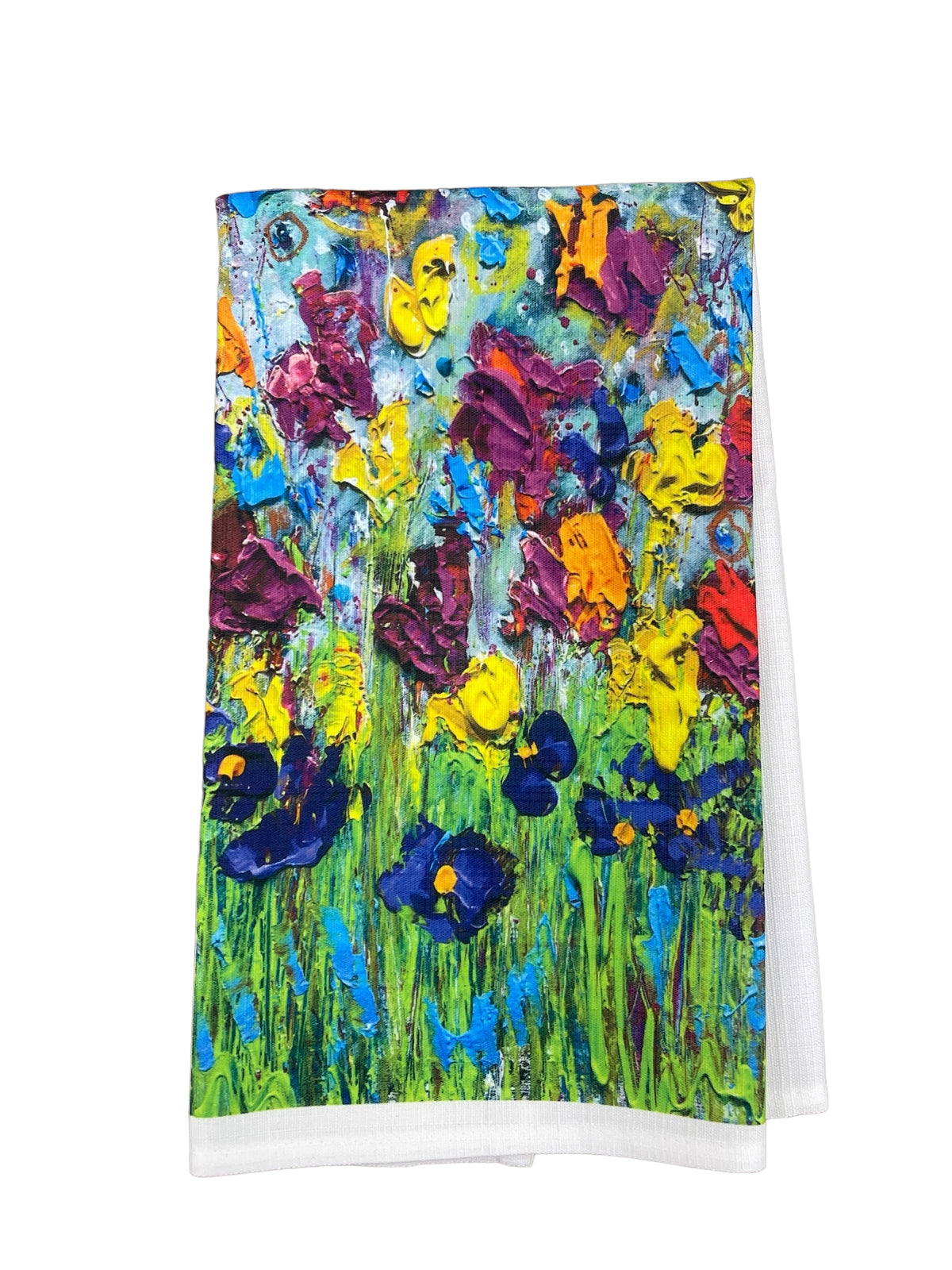 Flower garden tea towel by Tracee Gentry Matthews