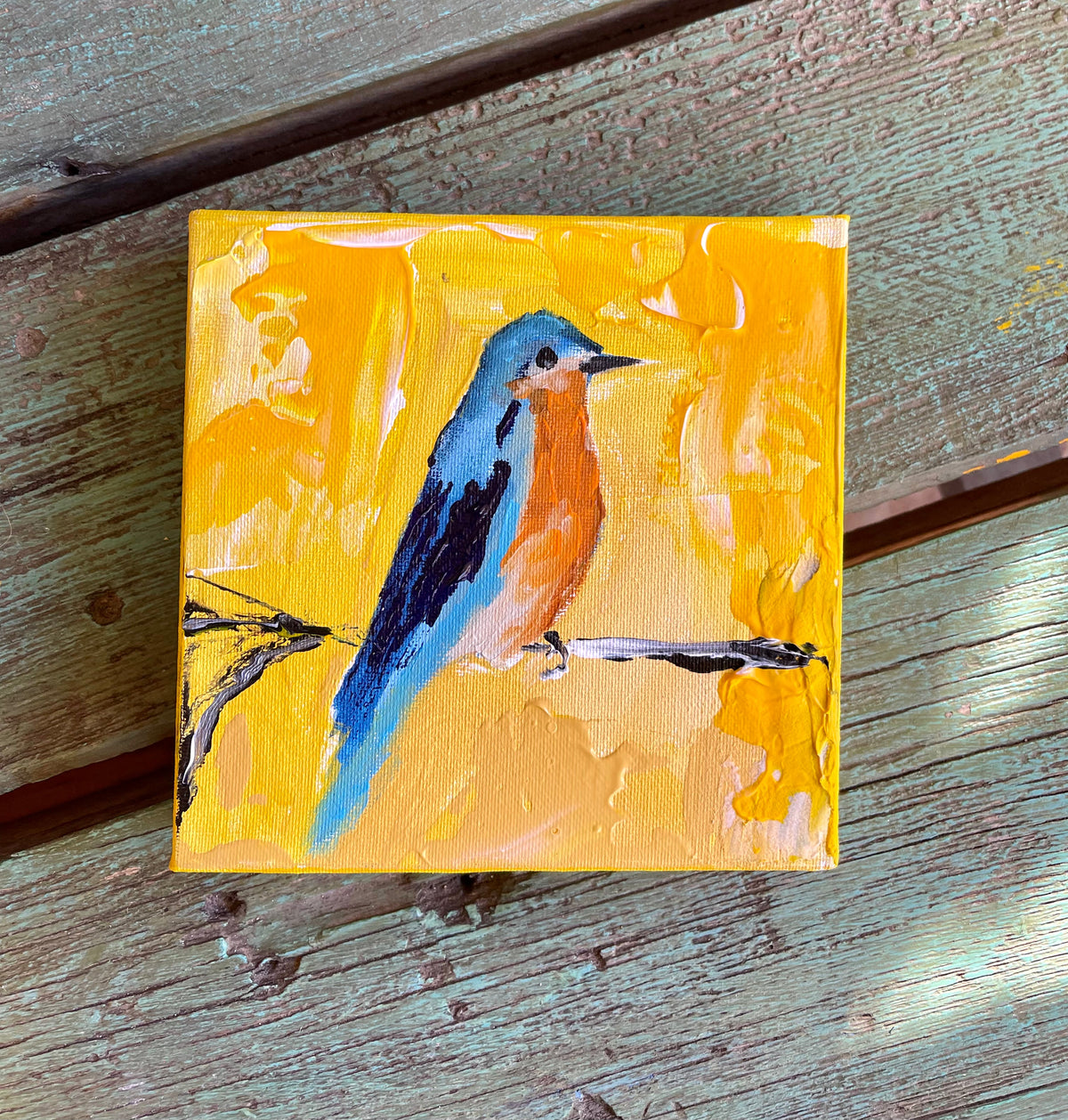 Bluebird on Yellow