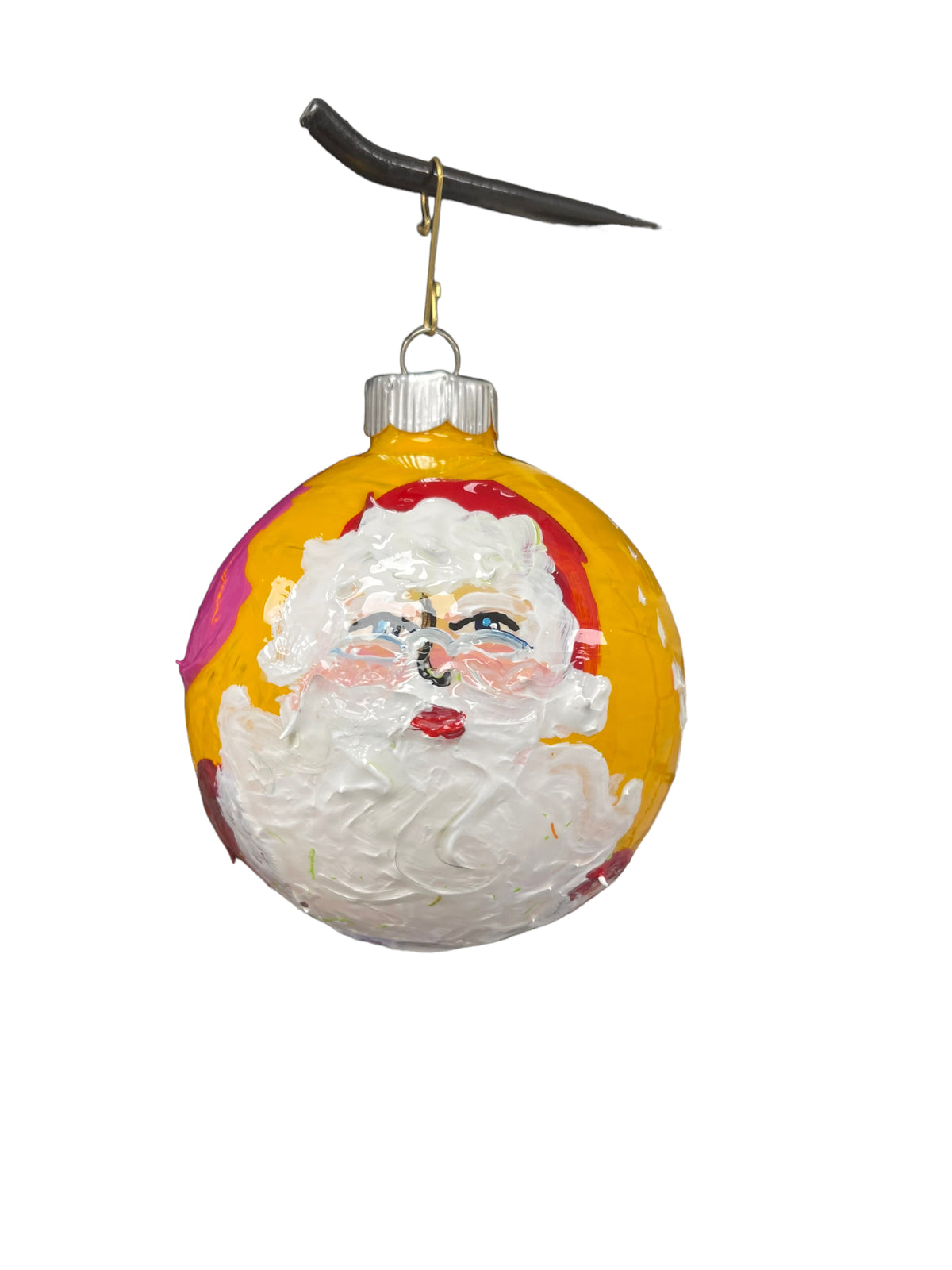 Hand-painted glass Christmas ornament H, 4.5 inch, by Tracee Gentry Matthews