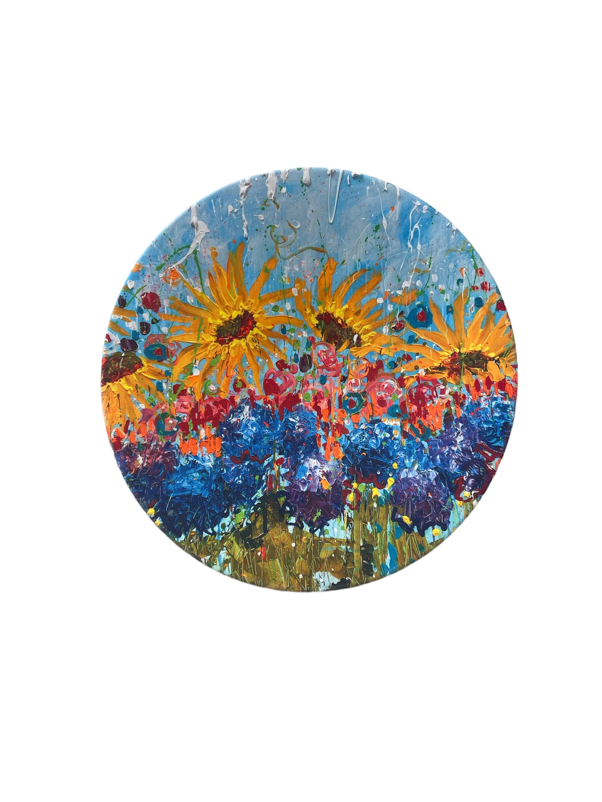 Sunflower decorative bowl by Tracee Gentry Matthews, view 3