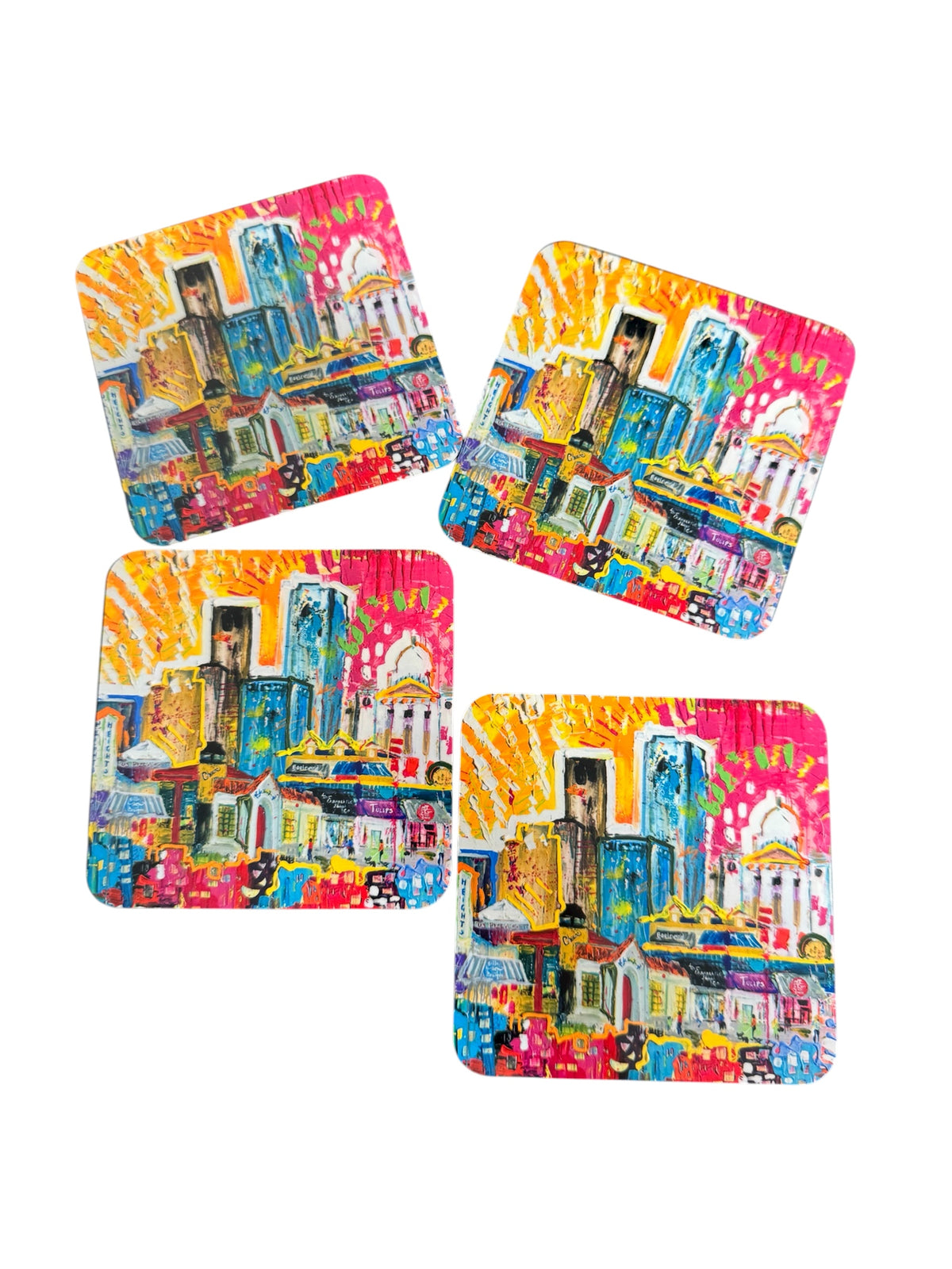 Little Rock and Heights coasters, set of 4, by Tracee Gentry Matthews