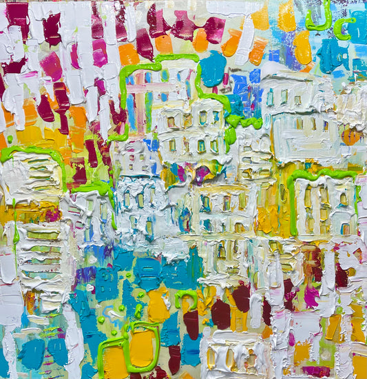 Gratitude, original painting with thick textured paint by Tracee Gentry Matthews