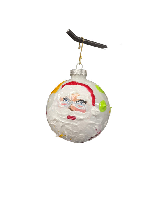 Hand-painted glass Christmas ornament D, 3.5 inch, by Tracee Gentry Matthews