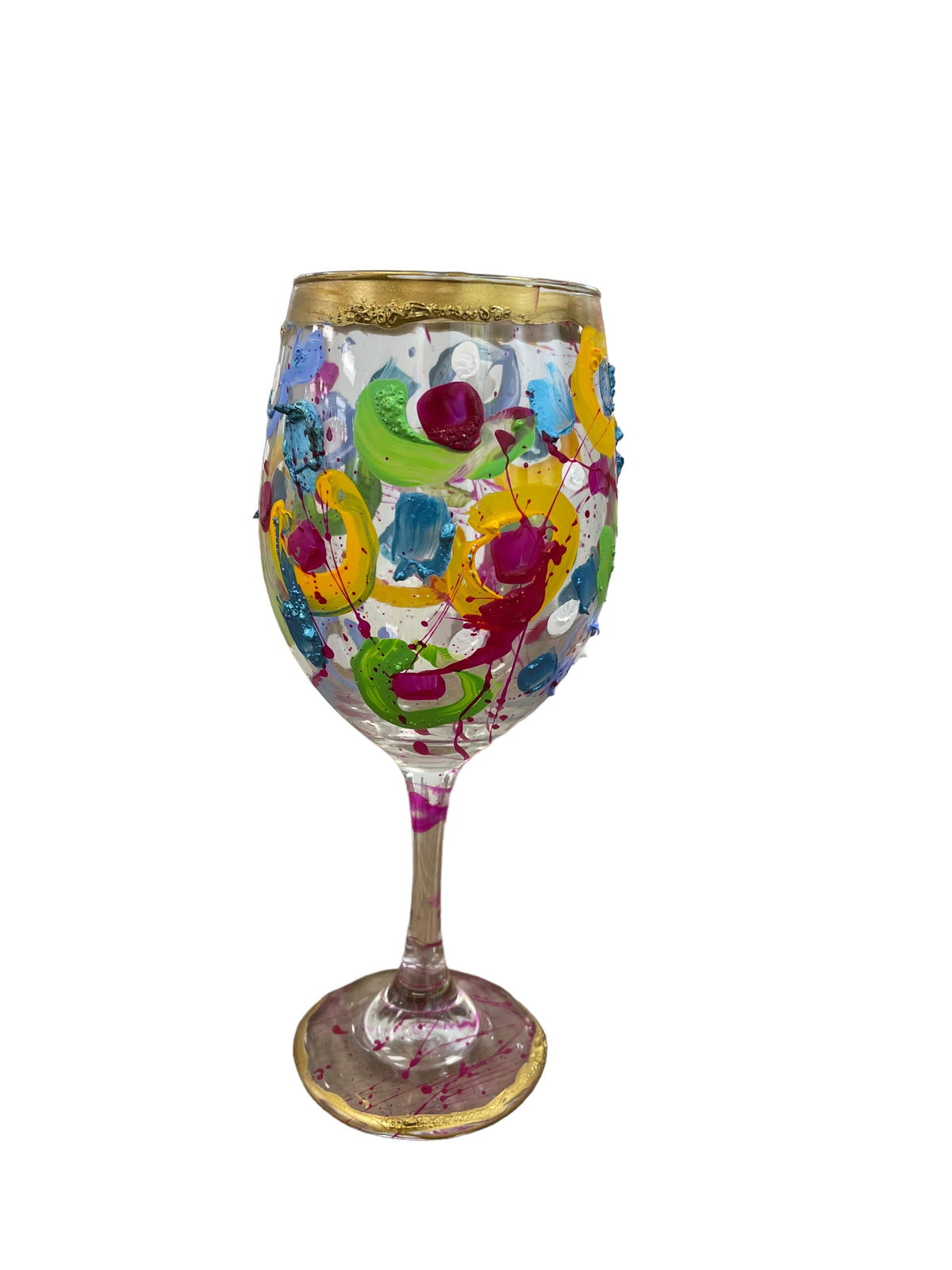 Hand-painted wine glasses F by Tracee Gentry Matthews, view 2