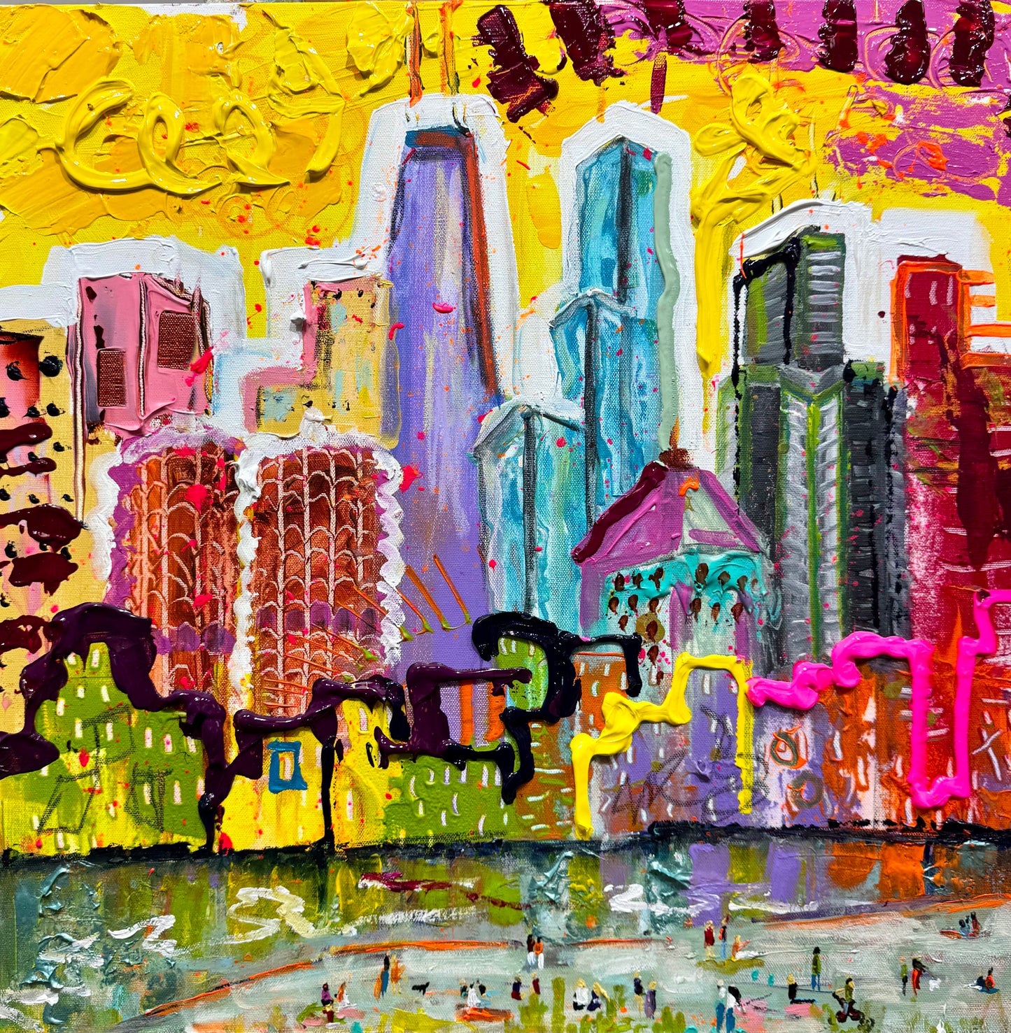 Chicago, 8x10 inch matted canvas print by Tracee Gentry Matthews