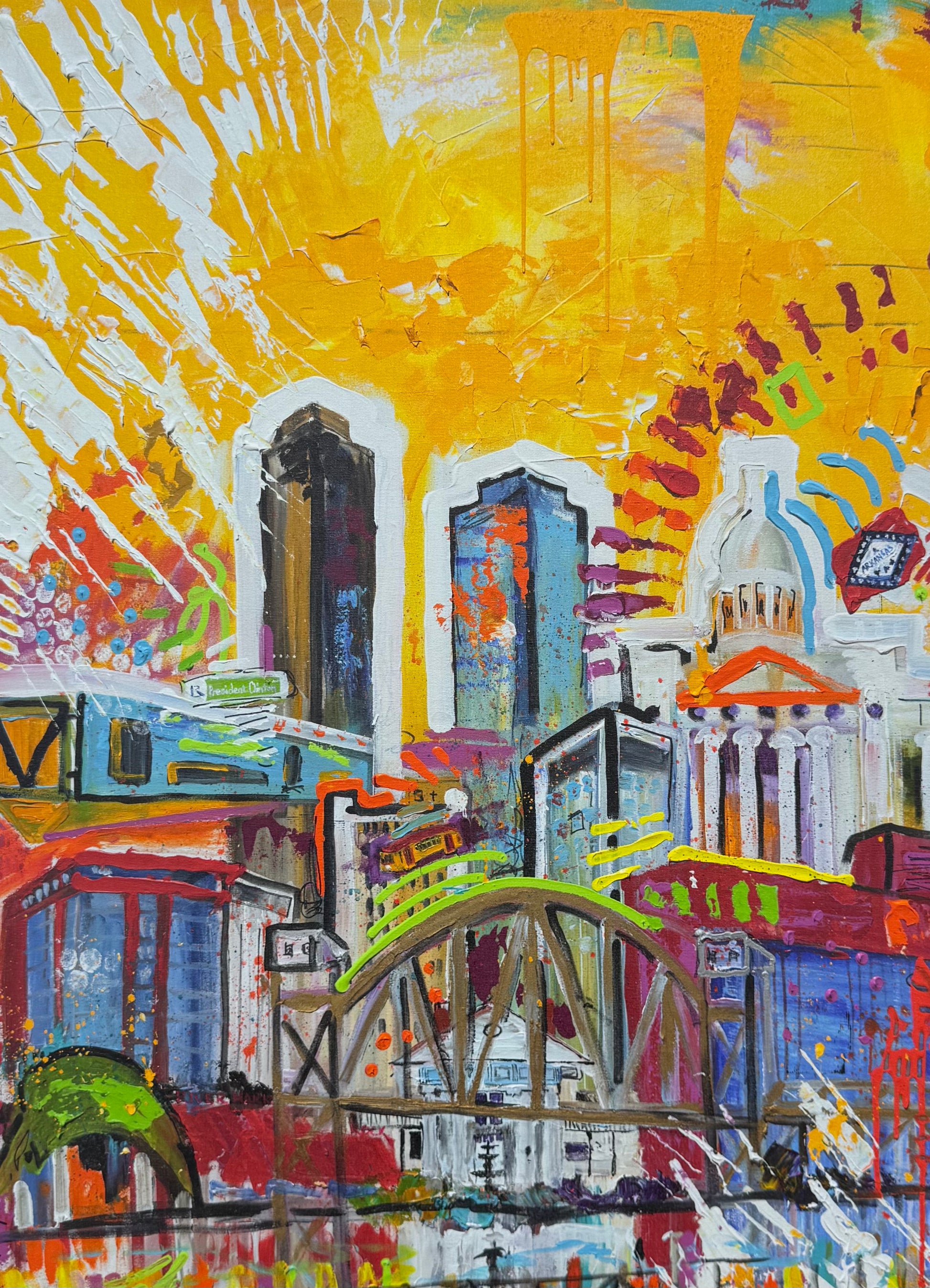 City guide cover art, 18x24 inch stretched canvas print by Tracee Gentry Matthews