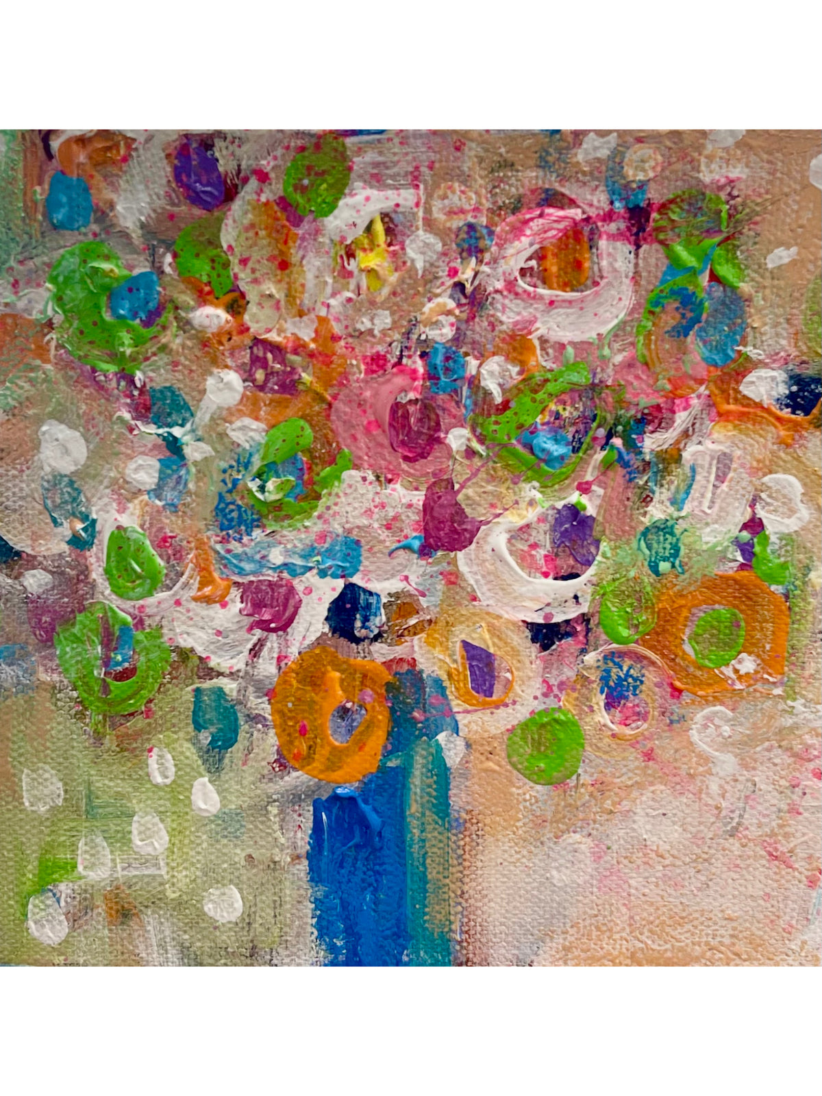 I Can Buy Myself Flowers, 6x6 inch small original painting by Tracee Gentry Matthews