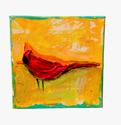 Cardinal on Bright Teal