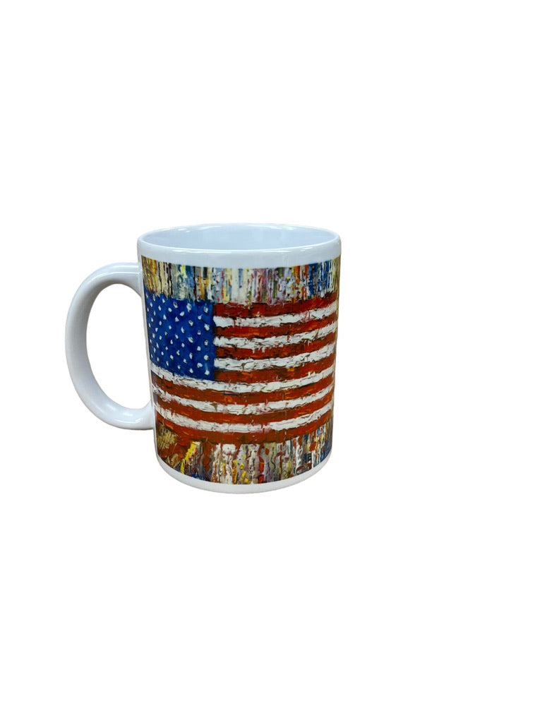 American flag coffee mug from a painting by Pat Matthews