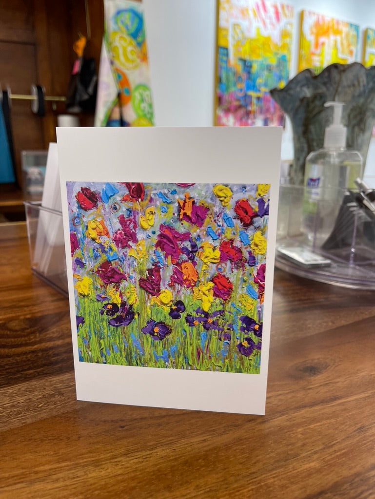 Colorful garden art card with envelope by Tracee Gentry Matthews